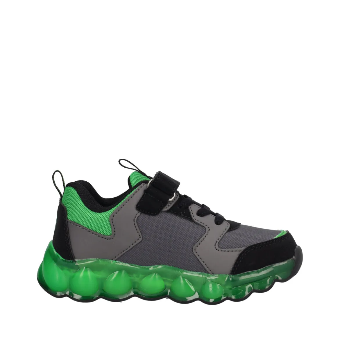 Sneakers Bambino Nere e Verdi con Luci
