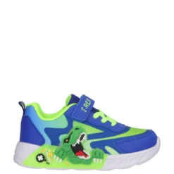 Sneakers Bambino T-Rex Blu e Verdi con Luci