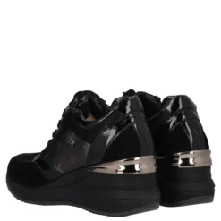 Sneakers con zeppa in pelle