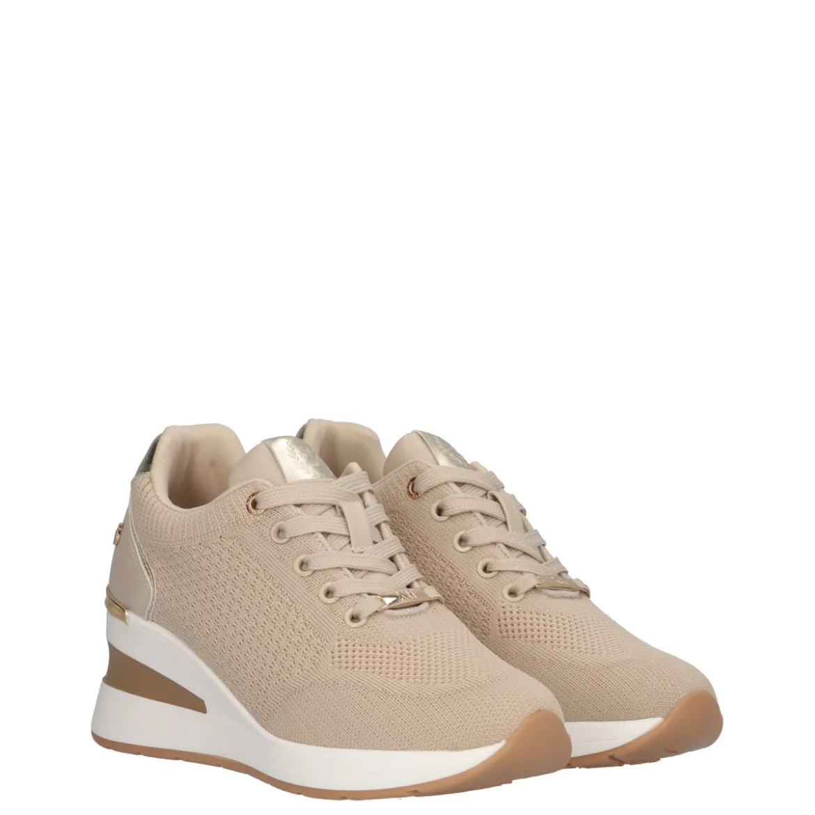 Sneakers Donna Beige con Zeppa