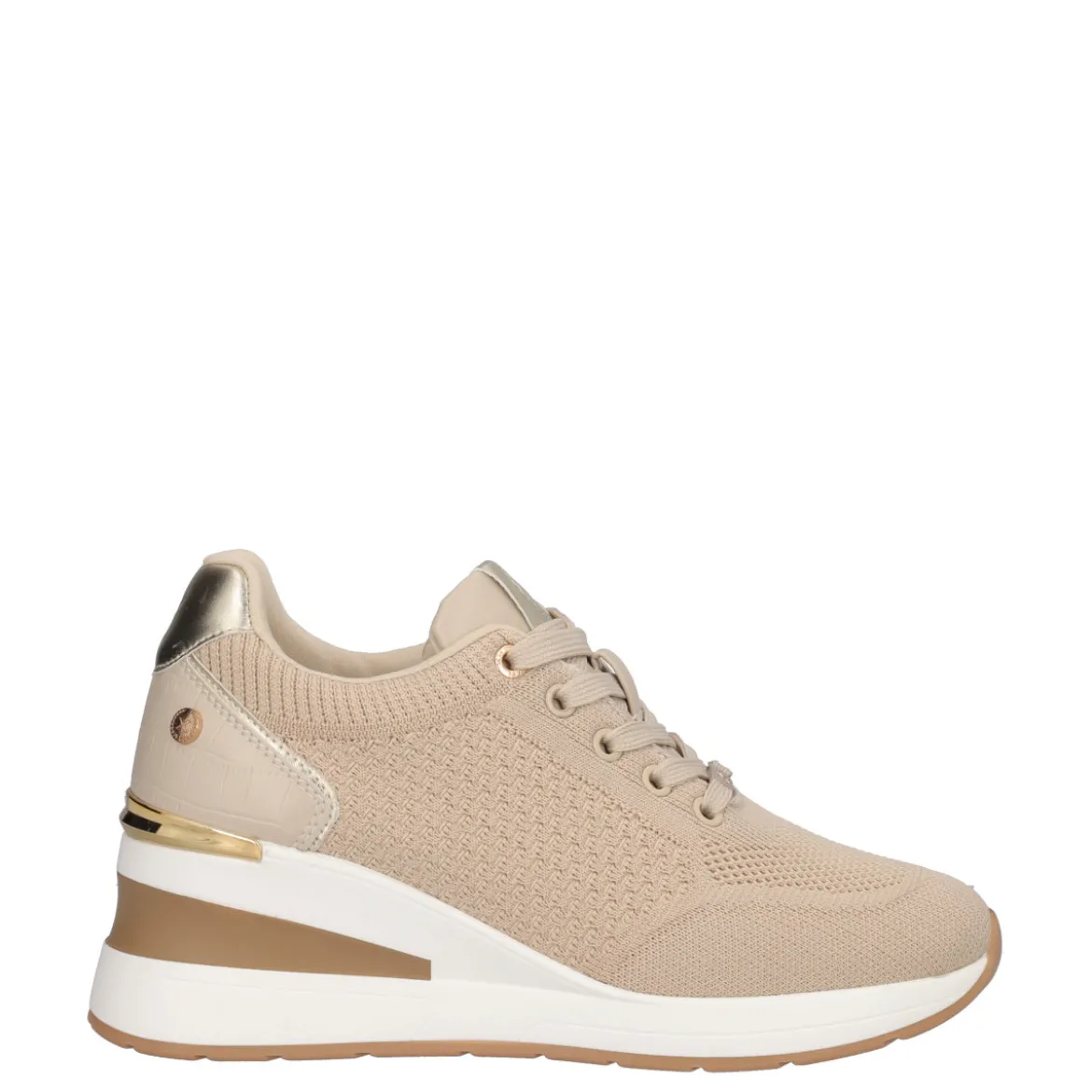 Sneakers Donna Beige con Zeppa