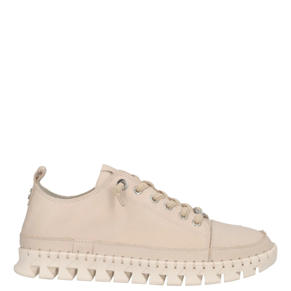 Sneakers Donna Beige in Pelle