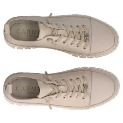 Sneakers Donna Beige in Pelle