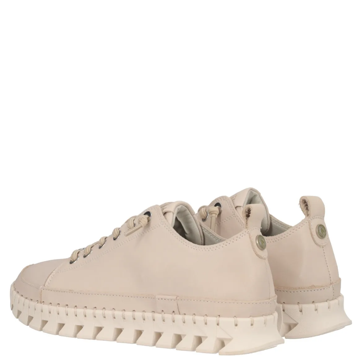Sneakers Donna Beige in Pelle