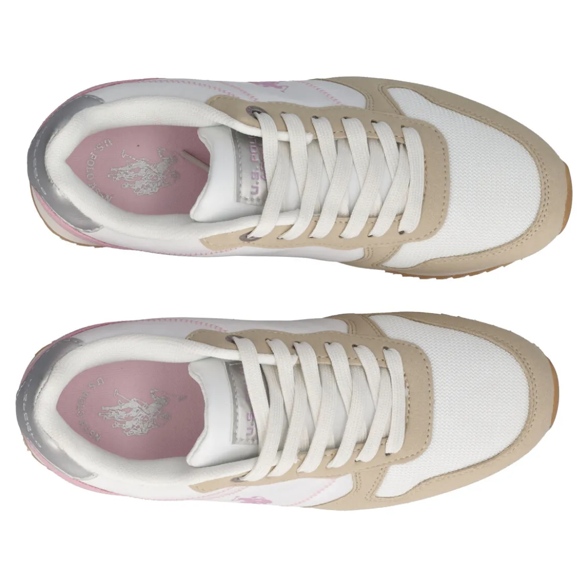 Sneakers Donna Bianche, Rosa e Beige