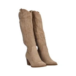 Stivale Donna Beige Scamosciato