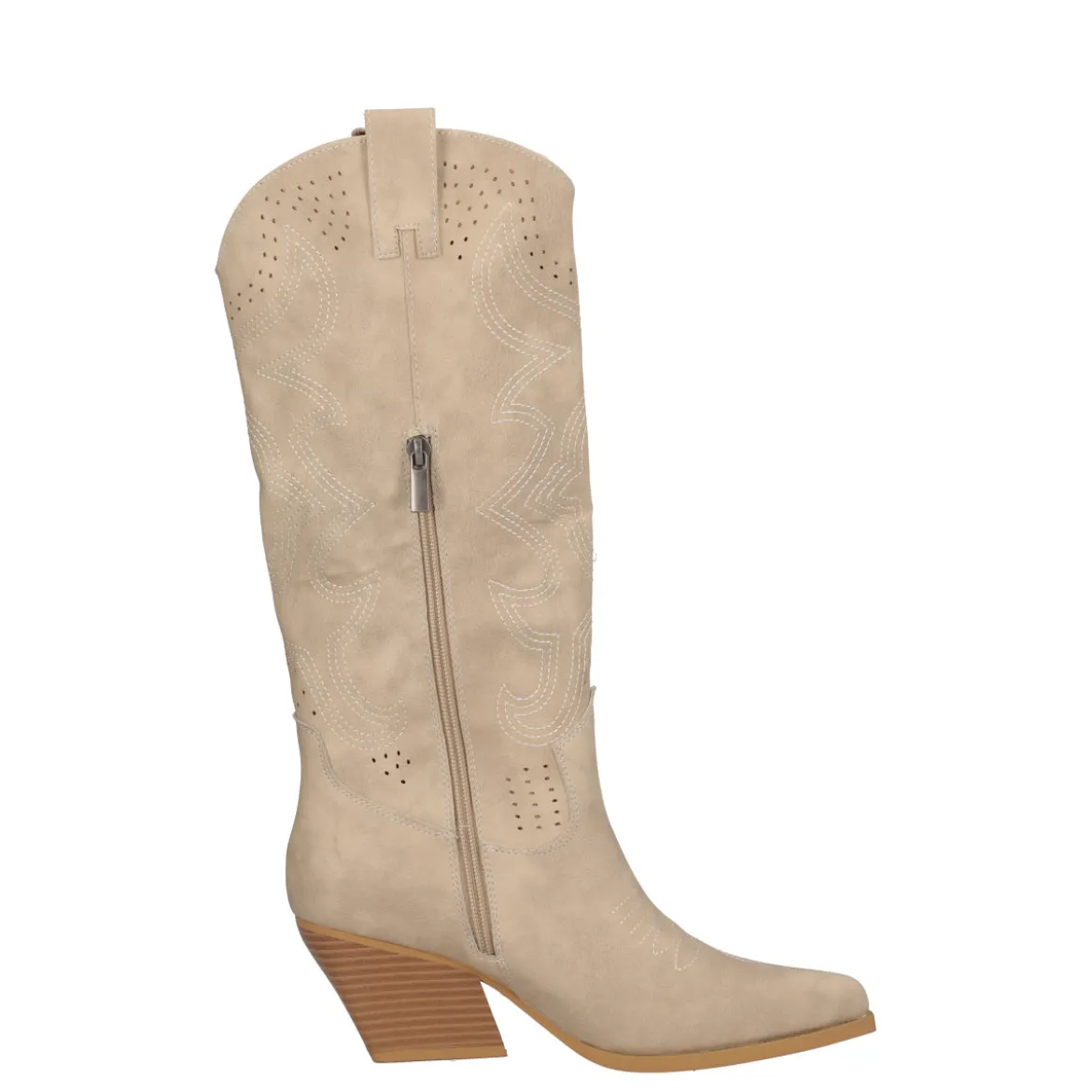 Stivale Donna Beige Texano