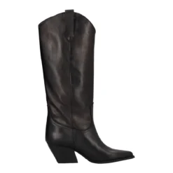 Stivale Texano Nero in Pelle