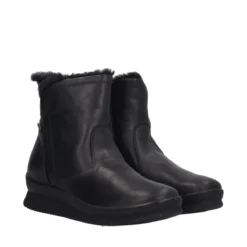Stivaletti Comfort Donna Neri in Pelle Pianta Larga