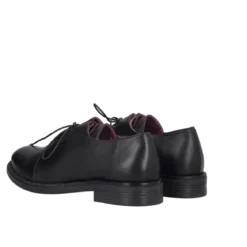 Stringata Donna Nera e Viola in Pelle