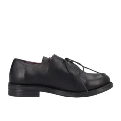 Stringata Donna Nera e Viola in Pelle