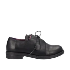 Stringata Donna Nera e Viola in Pelle
