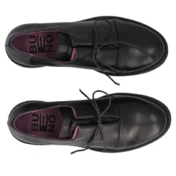 Stringata Donna Nera e Viola in Pelle
