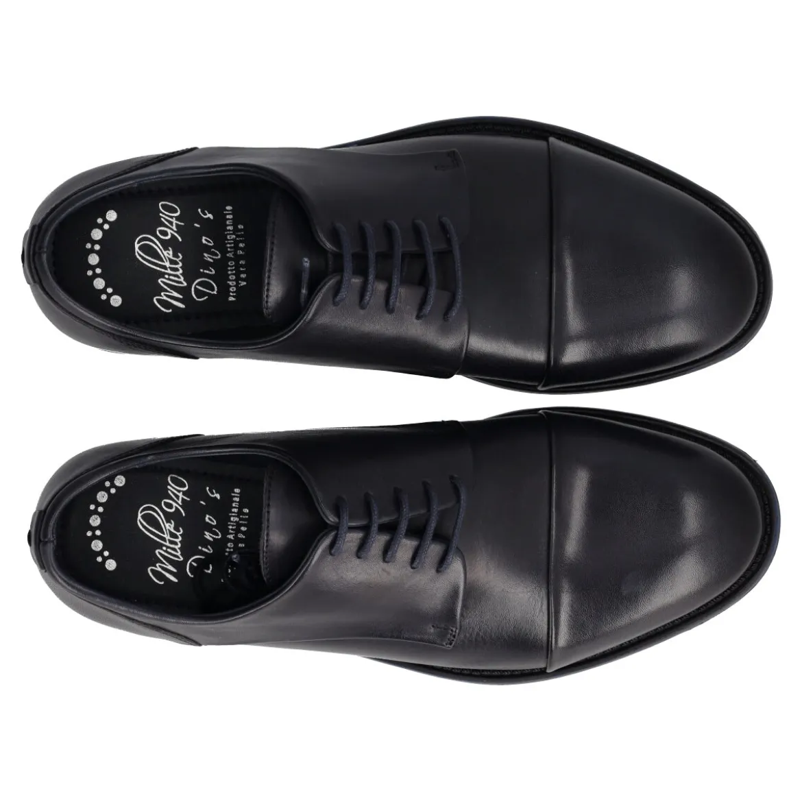Stringate Eleganti Uomo Blu in Pelle