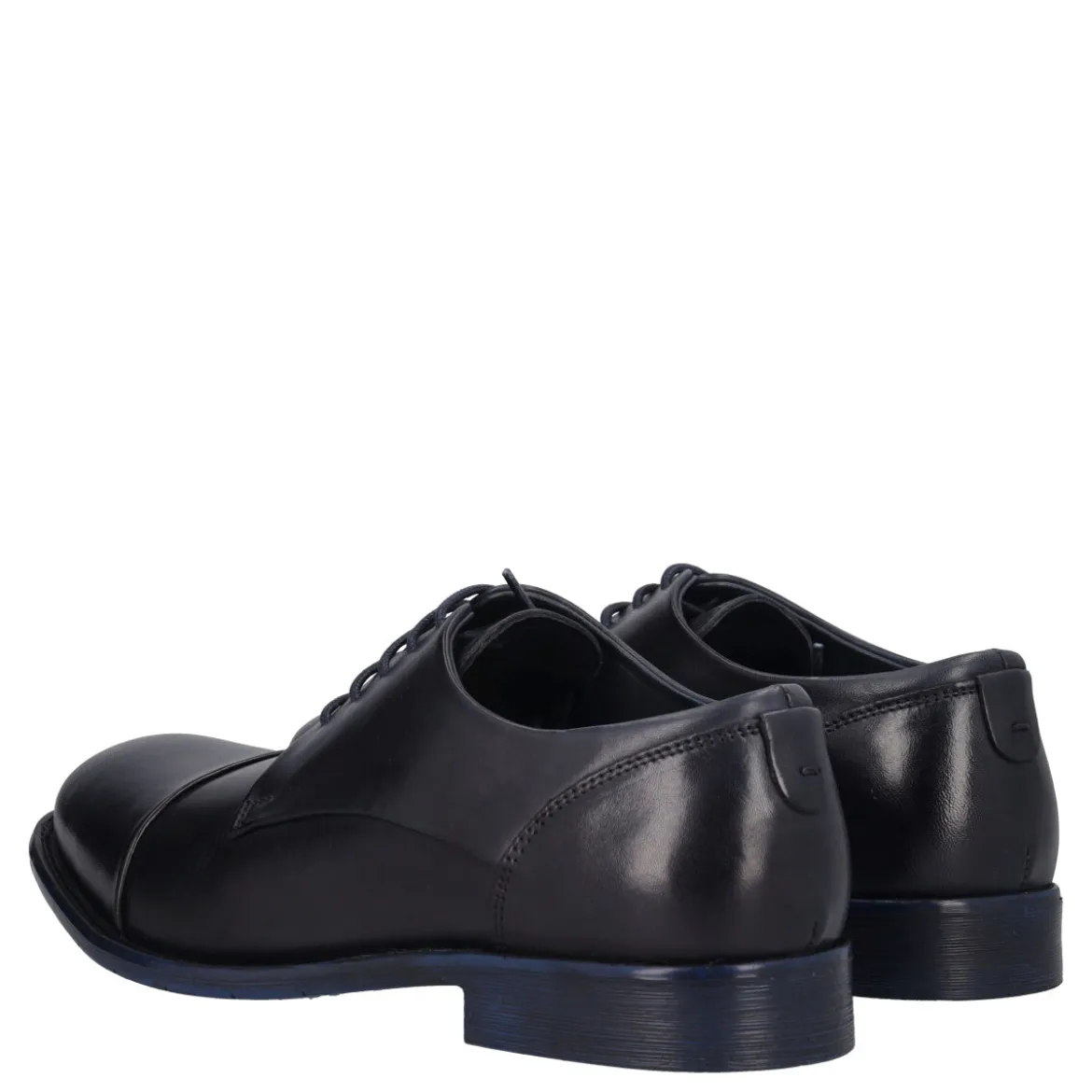 Stringate Eleganti Uomo Blu in Pelle