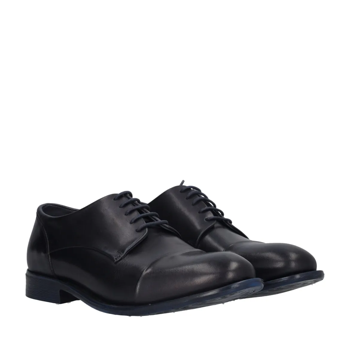 Stringate Eleganti Uomo Blu in Pelle