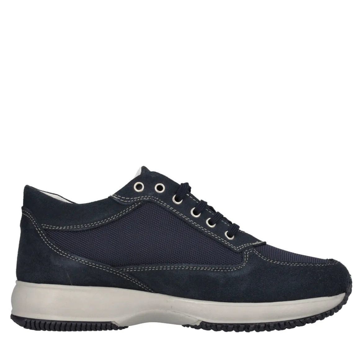 Stringate Uomo Blu in Pelle