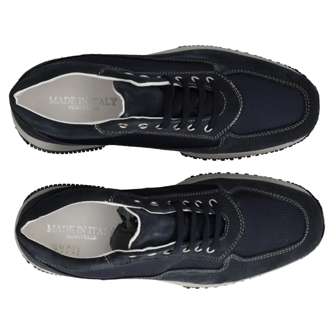 Stringate Uomo Blu in Pelle