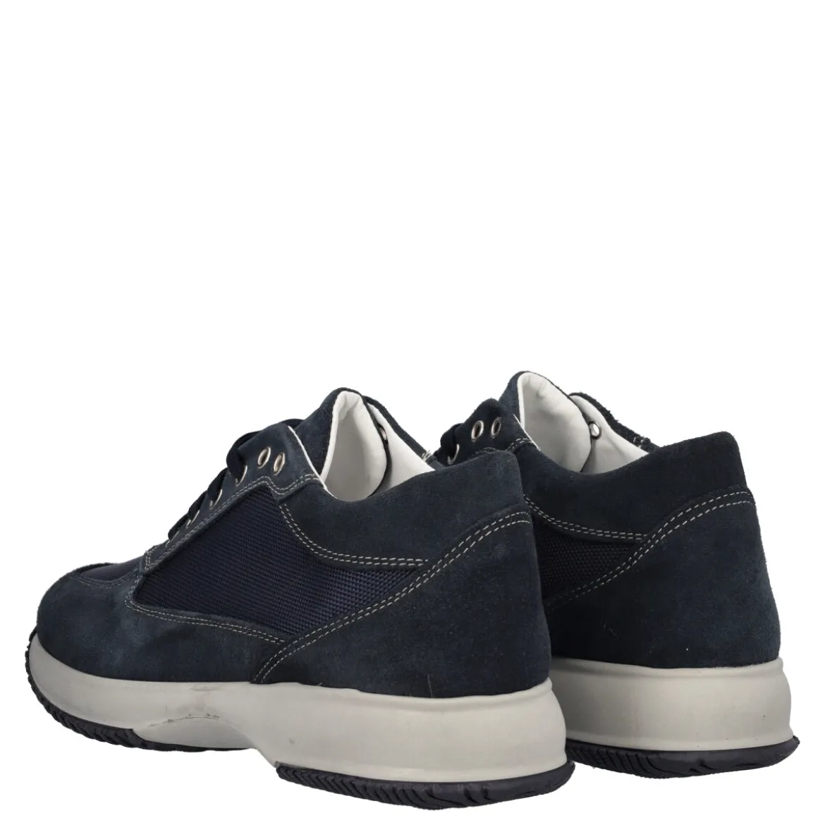 Stringate Uomo Blu in Pelle