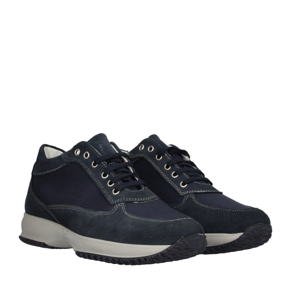 Stringate Uomo Blu in Pelle