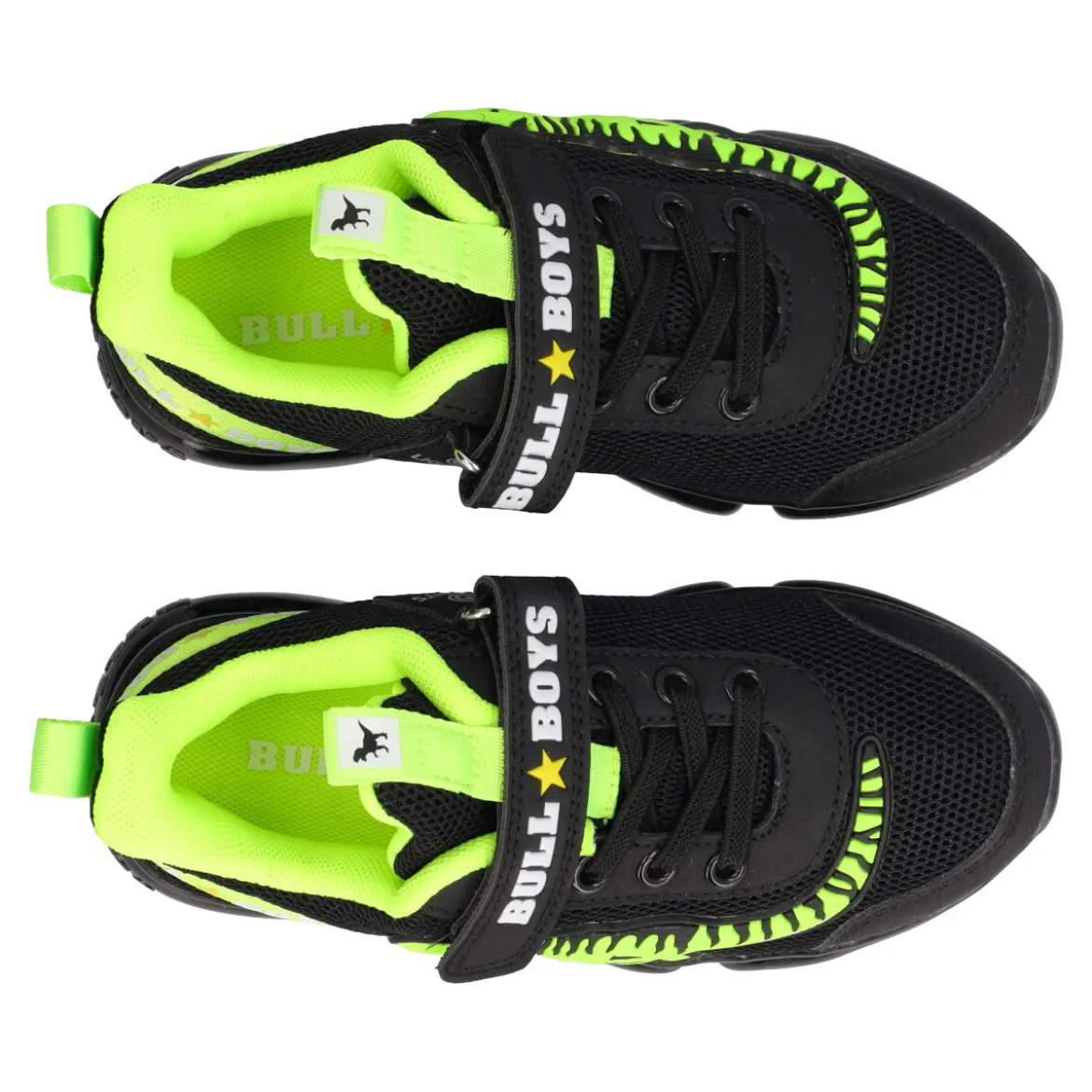 T-REX Sneakers Bambino Nere e Giallo Fluo con Luci