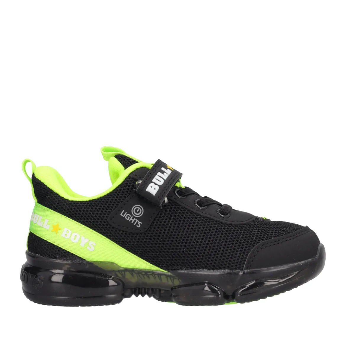 T-REX Sneakers Bambino Nere e Giallo Fluo con Luci