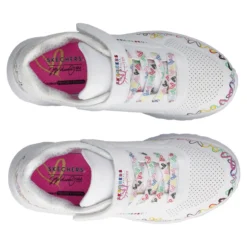 UNO LITE Sneakers Bambina Bianca con Cuori Multicolor