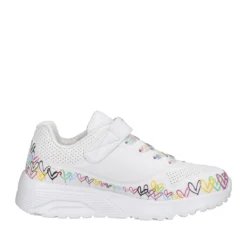 UNO LITE Sneakers Bambina Bianca con Cuori Multicolor