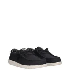 WALLY STRETCH CANVAS Mocassino Slip-on Uomo Nero