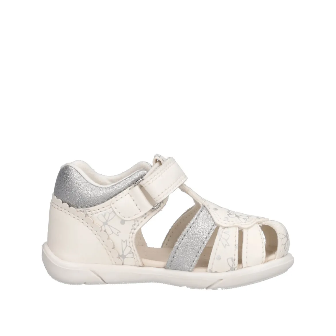 ZAPITO Sandali Bambina Bianchi con Fiocchi Argento