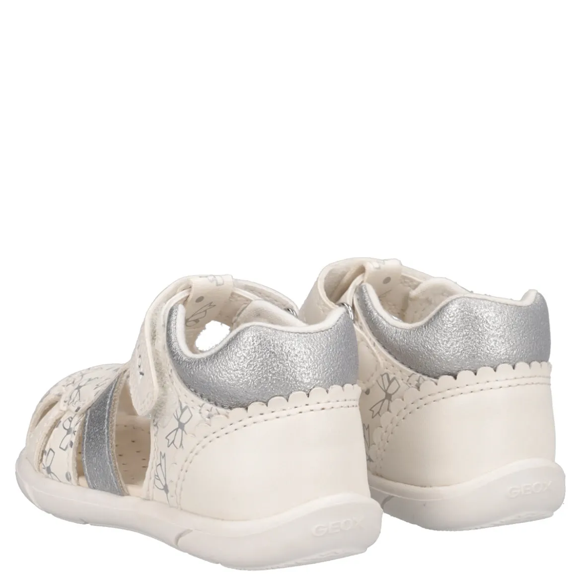 ZAPITO Sandali Bambina Bianchi con Fiocchi Argento