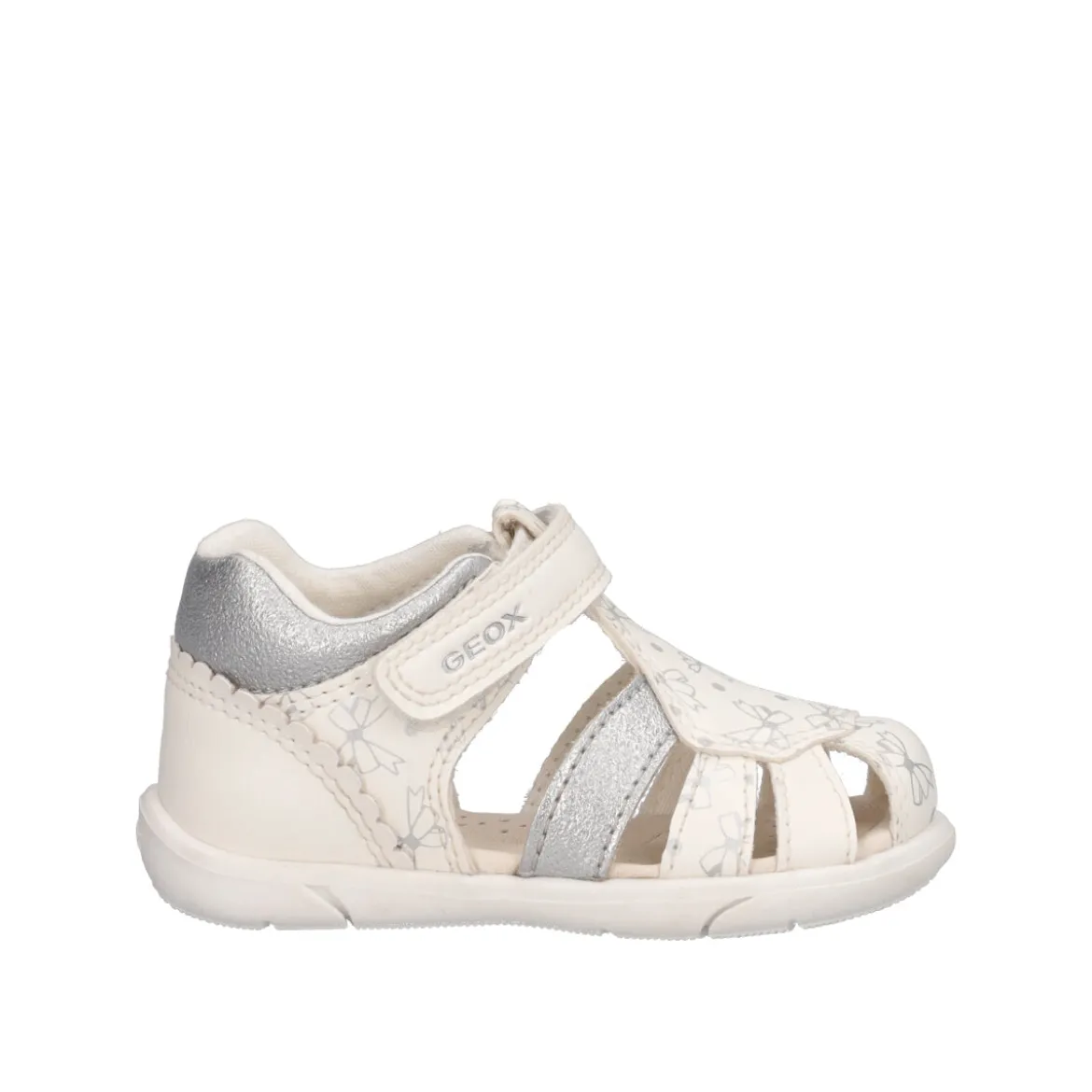 ZAPITO Sandali Bambina Bianchi con Fiocchi Argento