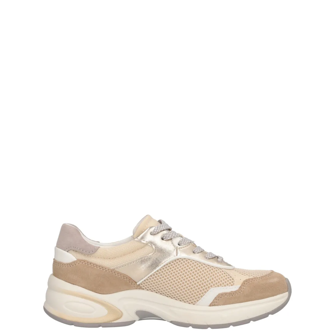 ZARVIA Sneakers Donna Oro e Beige